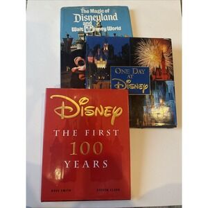 ONE DAY AT DISNEY‎ Magic Of Disneyland The First 100 Years Hardcover Books Lot 3